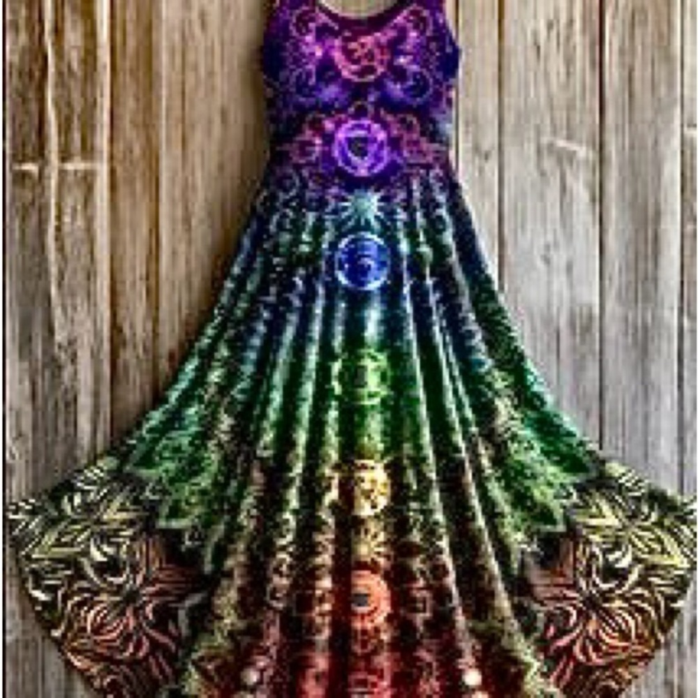 🆕Elegant Multicolor Sleeveless Maxi Dress. Size 1XL. NWT.